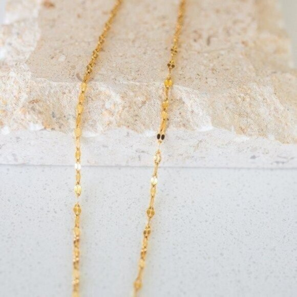 Minimalist Gold Sparkle Chain Necklace Waterproof Everyday Jewelry Non-tarnish - Picture 5 of 13